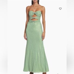 Self Portrait Green Rhinestone Embellished Cutout Dress UK6/US2, NWOT